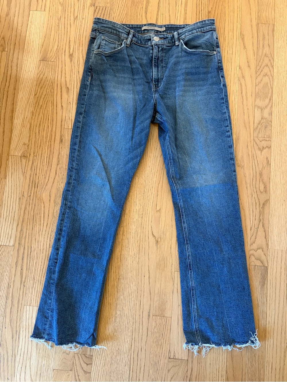 Hudson Barbara Bootcut Jeans Frayed Hem Size 32